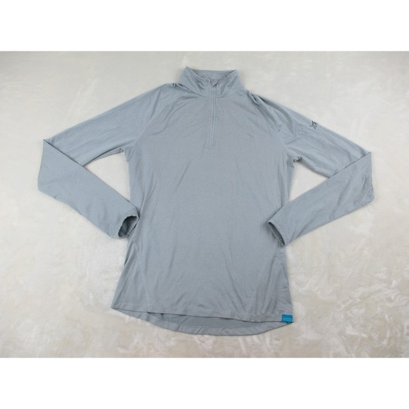 AFTCO Shirt Womens Medium Gray Long Sleeve Lightweight Zip‎ Fishing Ladies - Picture 2 of 11